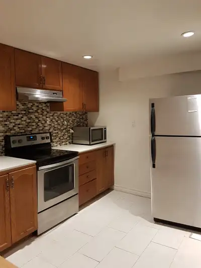 • Very nice and clean basement with good size kitchen, bed room and living room for rent. • Granite...