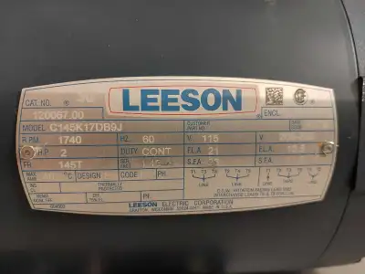 2hp LEESON motor good for tire changers or compressor