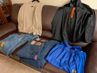 Men's XXL Jeans, UA Sport Pants, LS Henley, adidas, Br. New., View more