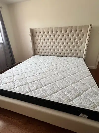 STRUCTUBE upholstered wingback queen Bedframe, View more