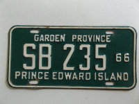 ORIGINAL EX-RARE VINTAGE 1966 PRINCE EDWARD ISLAND LICENSE PLATE