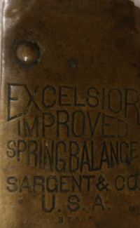 Excelsior Improved Spring Balance Sargent & Co.