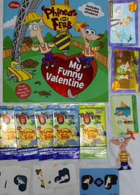 Phineas and Ferb Valentine Book, Tongue Tattoos, Cards and Toy