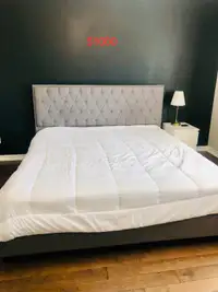 King bed with Mattress and 2 Queen Mattresses - Prices in Desc