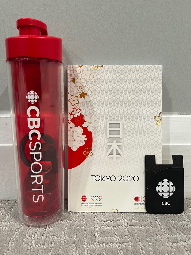 CBC Sports Water Bottle with Toyko 2020 Olympics Notebook in Arts & Collectibles in Kawartha Lakes