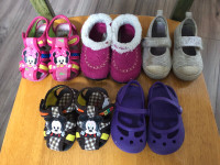 Toddler/kids size 3-5 shoes lot (crocs, slippers, sandals)