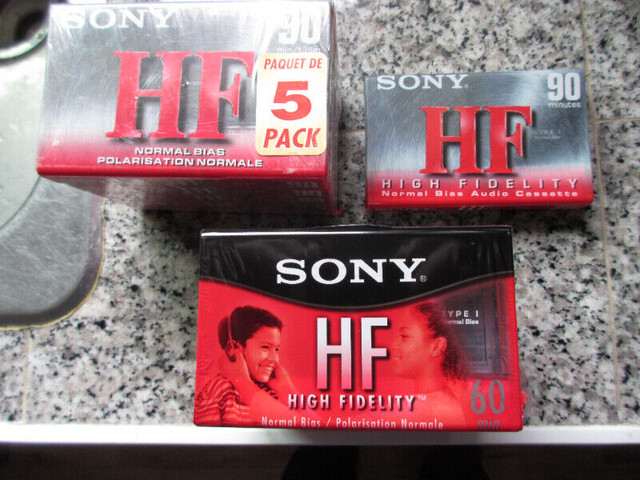New 5 pack Sony HF90 + 1 Sony HF90 cassette tapes + 5 Sony HF60 dans CD, DVD et Blu-ray  à Timmins - Image 3