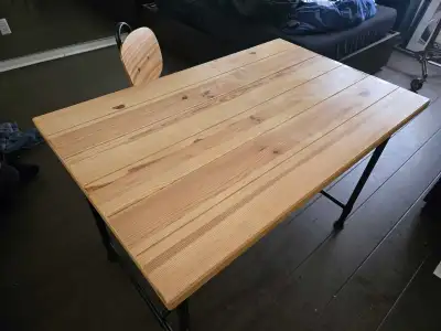 Solid wooden desk., View more