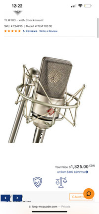 TLM 103 Mic - Studio Microphone 