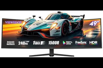 Gaming Monitor 49" Ultra-Wide 1ms 120Hz DQHD 5120×1440 120% sRGB, View more