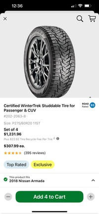 275 60r 20 Winter tires for sale