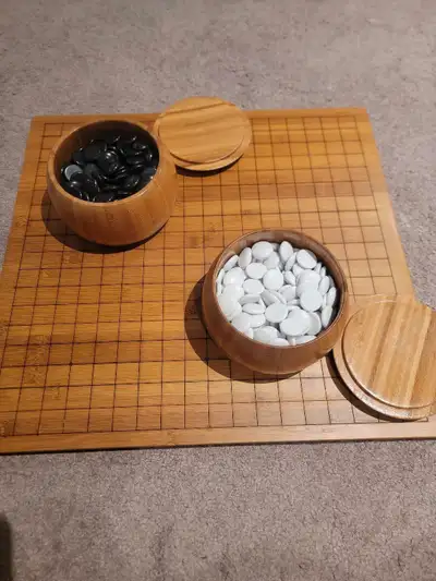 18.5 x 17.5 inches Very good condition, the other side of the board is Xiangqi (Chinese chess) Askin...