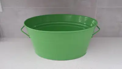 GREEN ENAMEL METAL BEVERAGE TUB, View more
