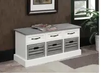 6-drawer Storage Bench White and Grey