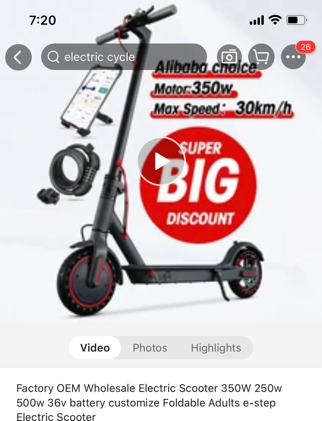 E scooter 25km/hr in Other in City of Toronto