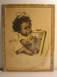 OLD WASHBOARD BLUES FRAMED BABY PICTURE