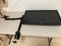 Dual monitor stand with one 27 inch Monitor