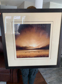 Sunset picture in matted frame