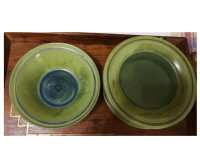 6 PRAIRIE BY INTERIORS INDONESIA SALSAM GREEN BOWL,DINNER PLATES