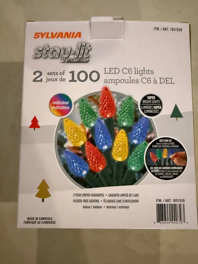 Sylvania Stay-Lit LED Christmas Lights (200 Lights)