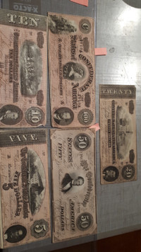 Confederate Currency.  Different currencys