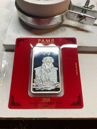 2018 Pamp Suisse Lunar Year of Dog .999 fine silver bar