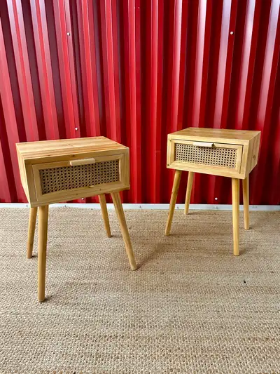 Cane Nightstands x2, View more