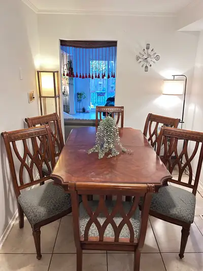 Vintage Solid Wood Dining Set | 10 Chairs, View more