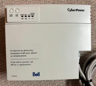 Selling a CyberPower backup power supply / UPS originally used with a Bell fibre box / ONT. Model: C...