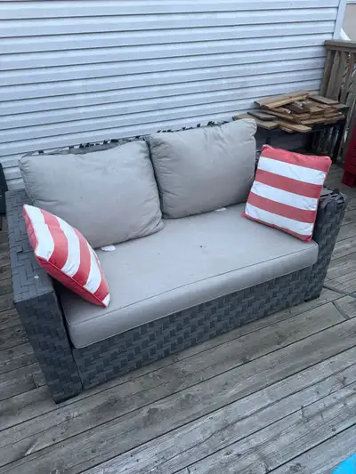 Wicker Patio Loveseat and Coffee Table Set, View more