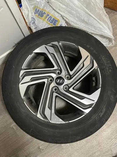 Selling original Santa fe rims with tires. Feel free to contact me