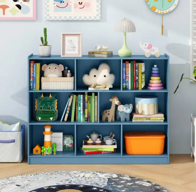  8 Cube 3-Tier Open Wooden Bookshelf & Toy Storage Organizer in Arts & Collectibles in City of Toronto - Image 3