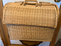 Large Unique Vintage Woven Wicker Suitcase/Storage Case