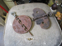 2 OLD 1930s STOVE PIPE DAMPERS $10. EA. VINTAGE ARTS CRAFTS