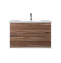 Nordic Canada Delfina 36" Freestanding Vanity with Top in Walnut