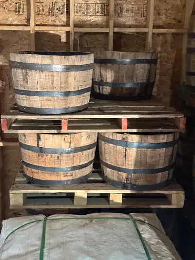 half whiskey planter barrels, View more