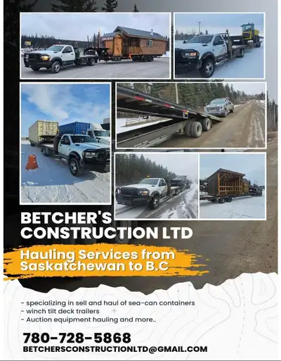 Call or text 780-728-5868 We sell and haul sea-can containers -haul various equipment and buildings...