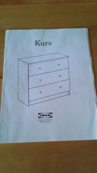 IKEA KURS THREE DRAWER CHESTER