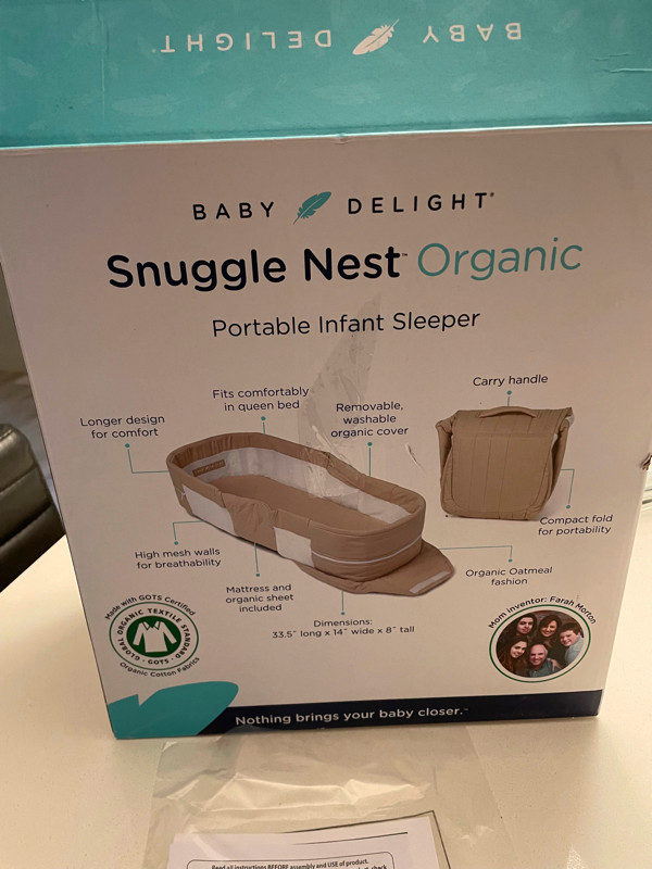Baby Delight “Snuggle Nest Organic” Portable Infant Sleeper NEW in Other in London - Image 3