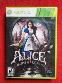 Xbox 360 "Alice: Madness Returns" game disc in case
