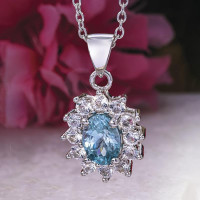 everlasting love blue zircon necklace