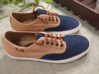 Vans Men's Denim Beige Canvas Shoes - Size 9.5, View more