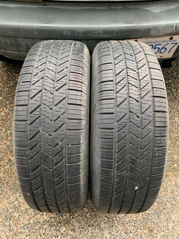 Pair of 225/70/15 M+S 100T Hankook Optimo H725 with 70% tread in Tires & Rims in Delta/Surrey/Langley