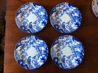 Vintage Royal Crown Derby Blue Mikado Lunch/Salad 81/4" Plates