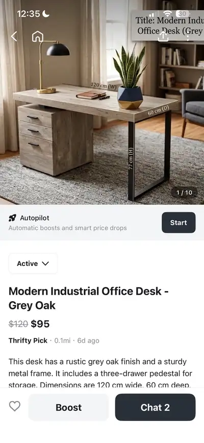 Modern Industrial Office Desk, View more