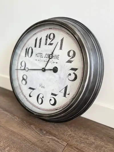 Large 24” vintage wall clock, View more