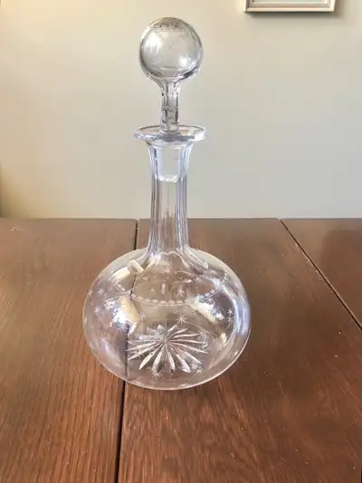 Vintage Etched Blown Glass Decanter Wine Barware Drinkware , View more
