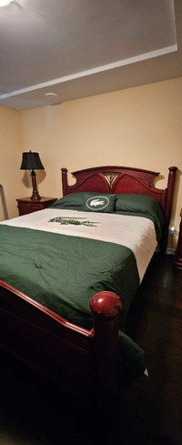 Mahogany solid wood Queen size bedroom suite. 