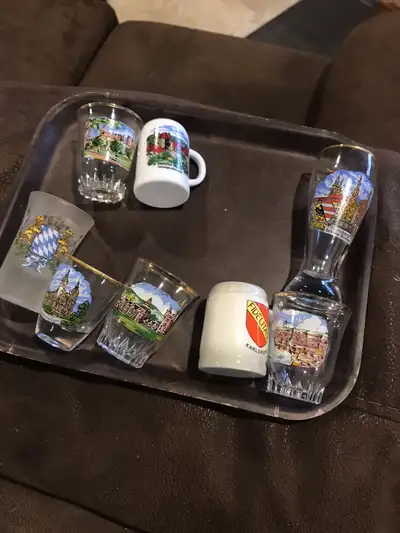 8 shot glasses from Europe #2, View more