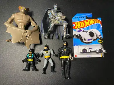 Batman Action Figure Toy Lot Batmobile Hot Wheels